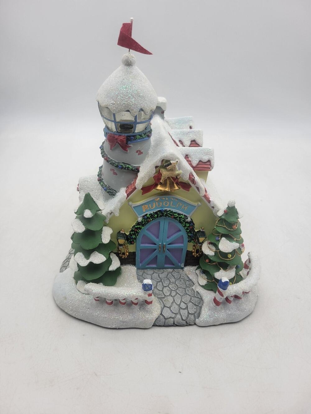 Hawthorne Village Rudolph's Christmas Town Reindeer Barn and Watch Tower COA/lig